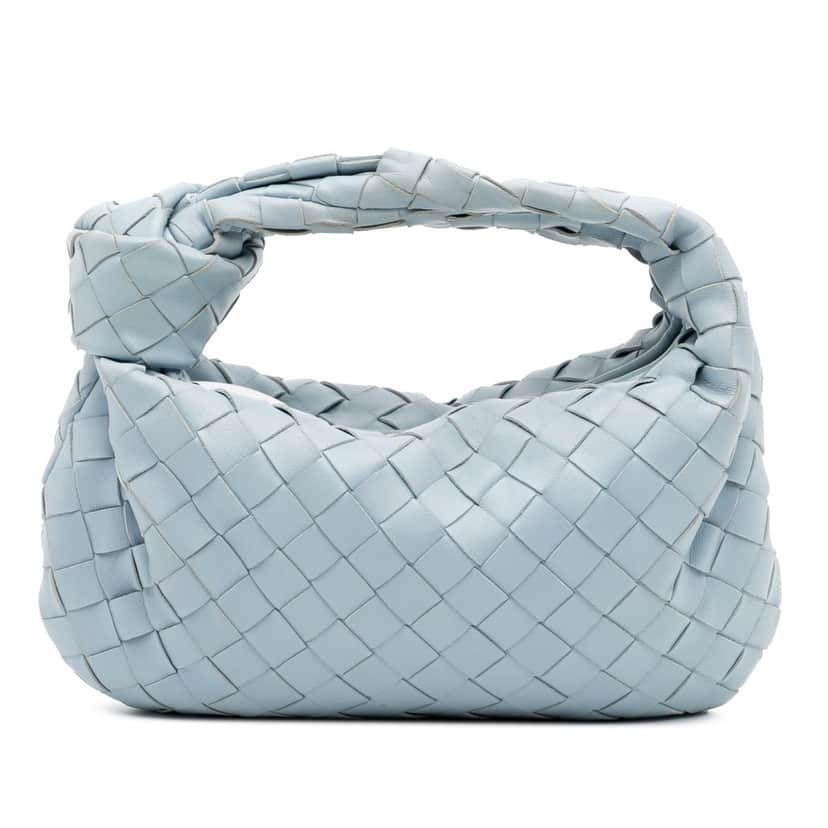 Bottega Veneta Mini Nappa Intrecciato Jodie Blue Leather Good condition - Front View