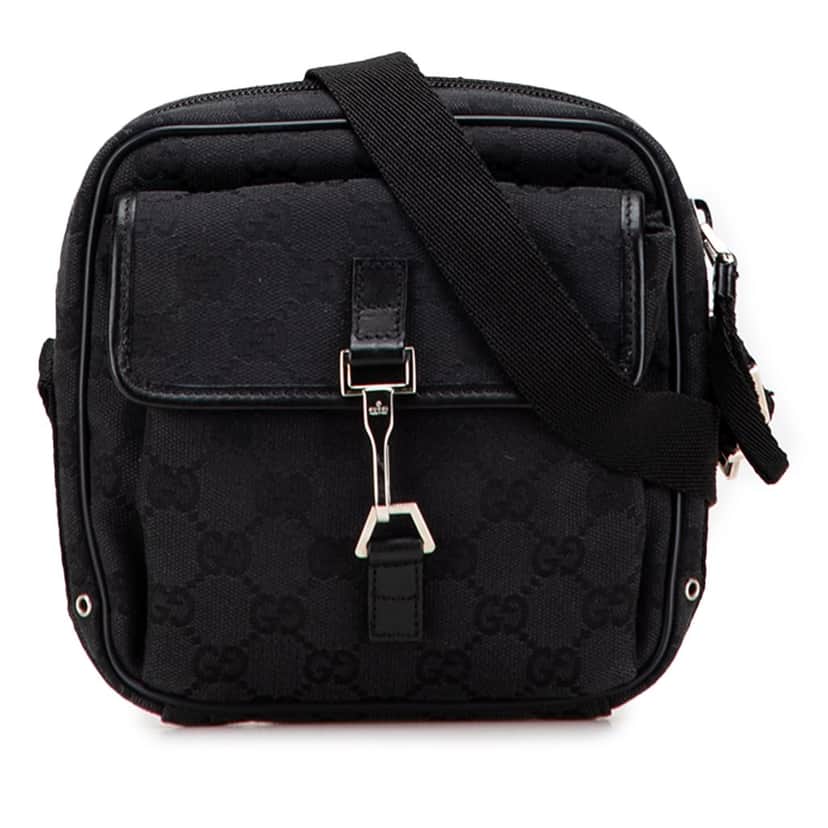Gucci GG Canvas Jackie Crossbody Black Canvas Good condition - Front View