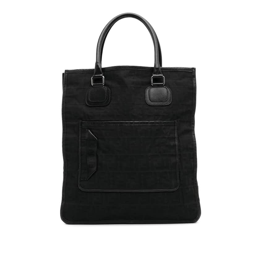 Fendi Zucca Canvas Tall Tote Black Canvas Good condition - Front View