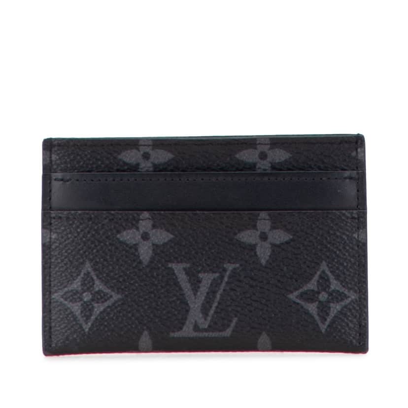 Louis Vuitton Monogram Eclipse Double Card Holder Black Canvas Good condition - Front View