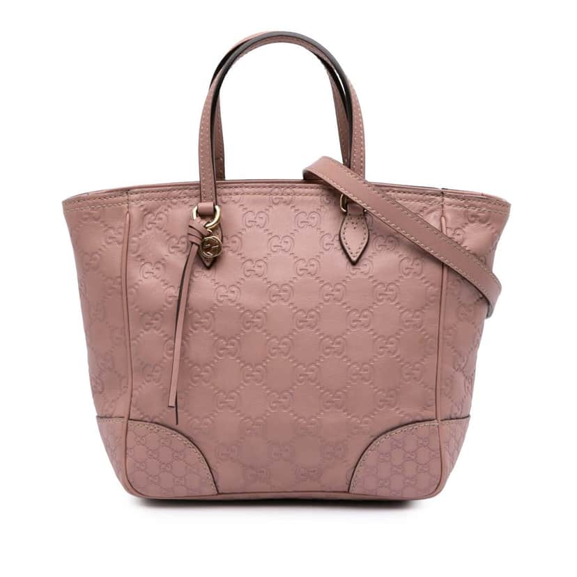 Gucci Small Guccissima Bree Satchel Pink Leather Good condition - Front View