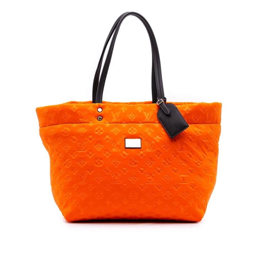 Louis Vuitton Monogram Embossed Neoprene Scuba MM Orange Polyester Fair condition - Front View