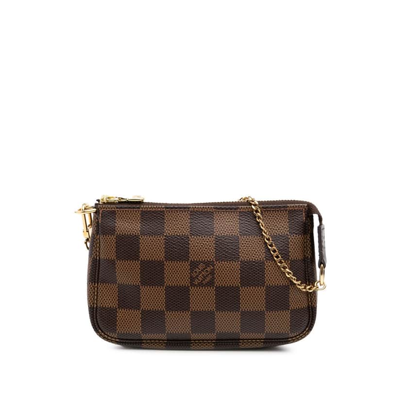 Louis Vuitton Damier Ebene Mini Pochette Accessoires Brown Canvas Good condition - Front View