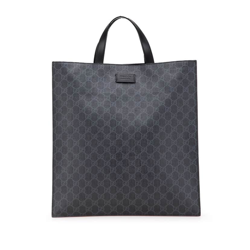 Gucci GG Supreme Convertible Soft Tote Black Canvas Good condition - Front View