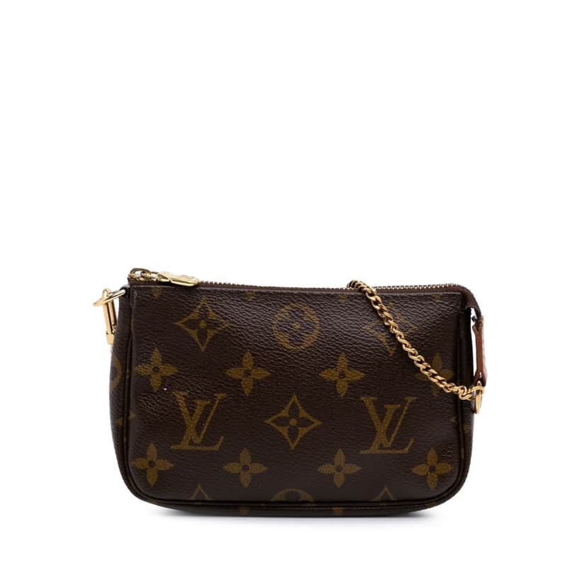 Louis Vuitton Monogram Mini Pochette Accessoires Brown Canvas Good condition - Front View
