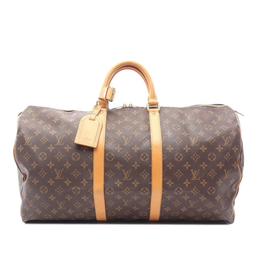 Louis Vuitton Monogram Keepall 55 Brown Canvas Good condition - Front View