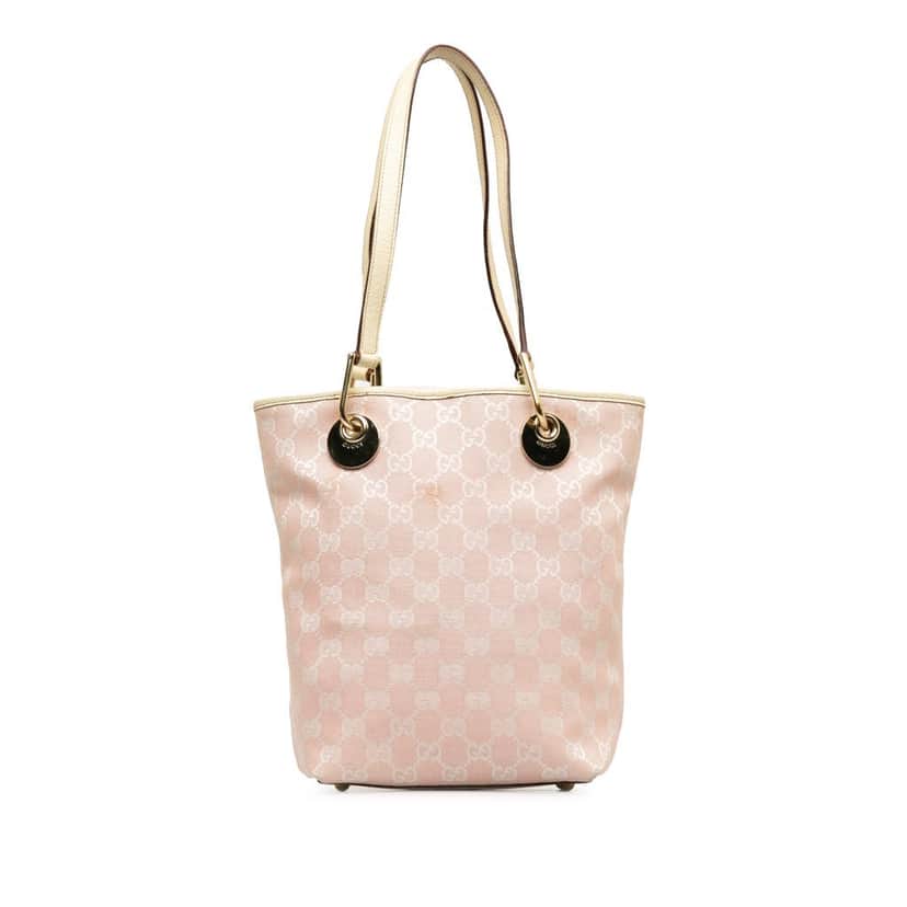 Gucci GG Canvas Eclipse Shoulder Bag Pink Canvas Very good condition - Front View