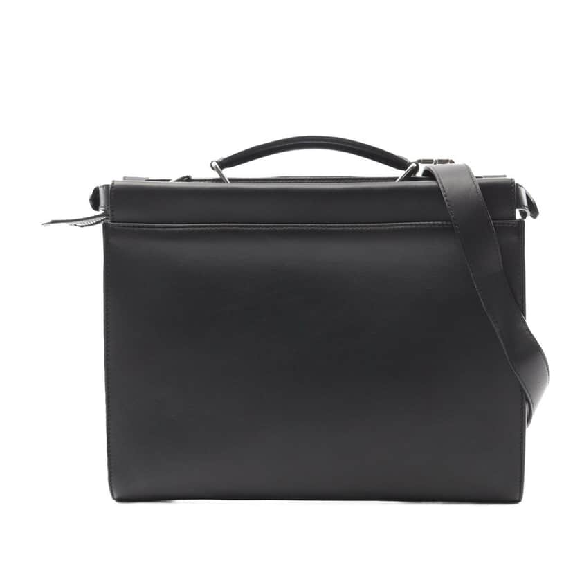 Fendi Large Leather Selleria Peekaboo Iconic Fit Bag Black Leather Good condition - Front View