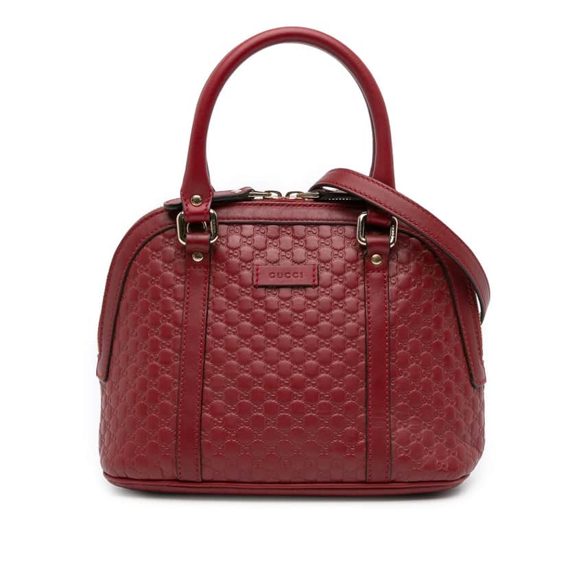 Gucci Mini Microguccissima Dome Satchel Red Leather Good condition - Front View