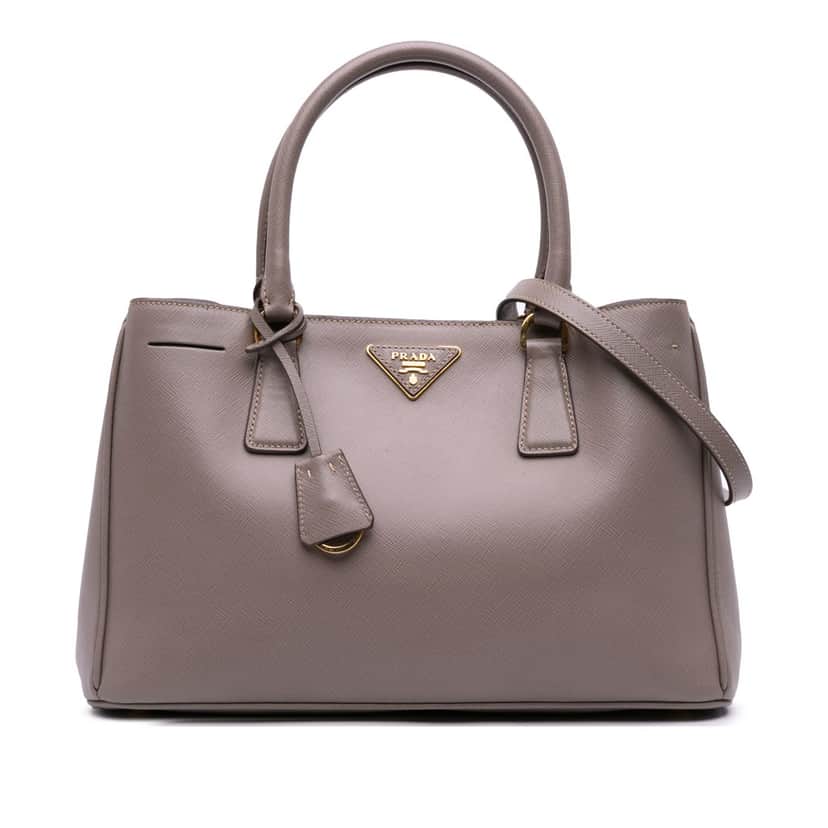 Prada Small Saffiano Lux Galleria Satchel Brown Leather Good condition - Front View
