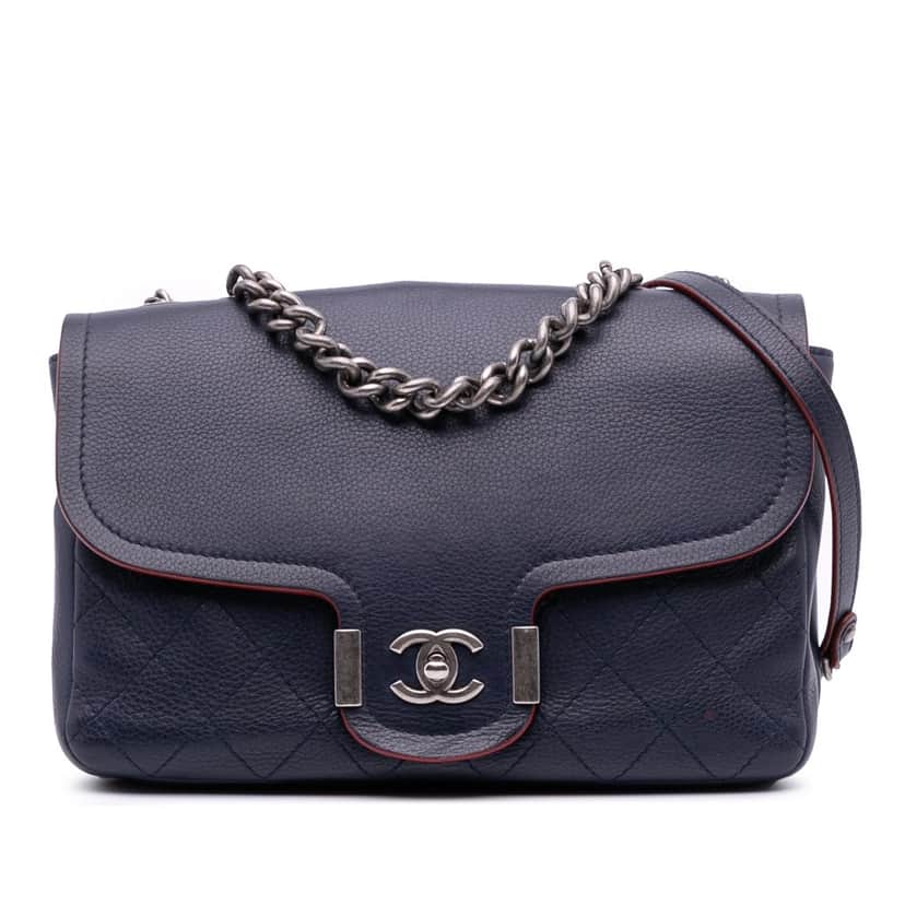 Chanel Paris-Greece Calfskin Archi Chic Flap Blue Leather Good condition - Front View