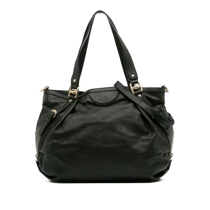 Gucci Leather Bridle Satchel Black Leather Good condition - Front View