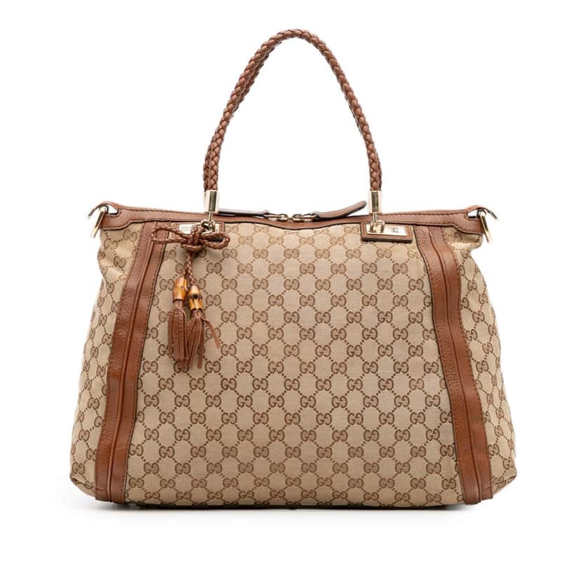 Gucci GG Canvas Bella Satchel Brown Canvas Good condition - Front View