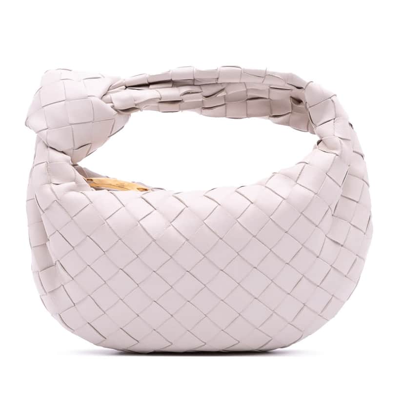 Bottega Veneta Mini Nappa Intrecciato Jodie White Leather Good condition - Front View