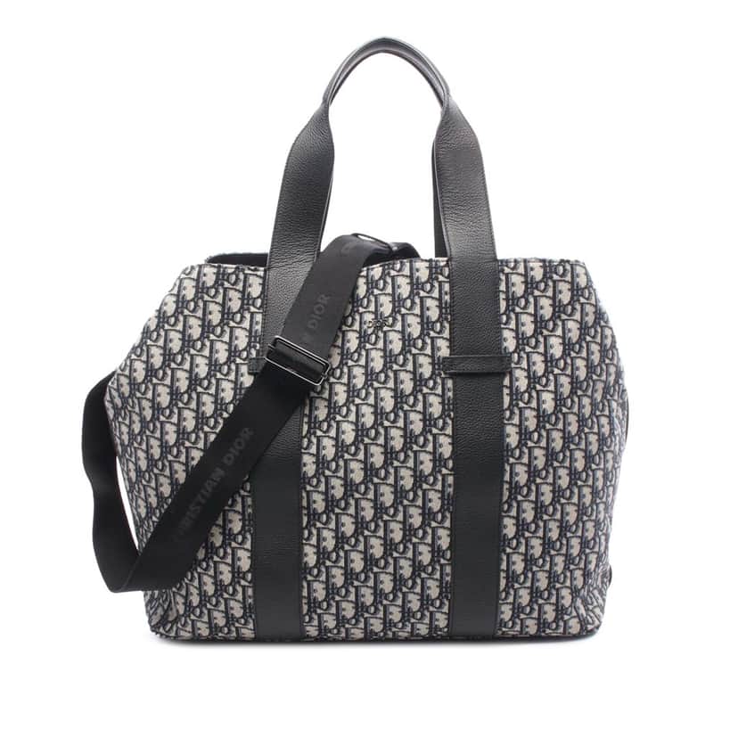 Dior Oblique Canvas Tote Blue Canvas Good condition - Front View