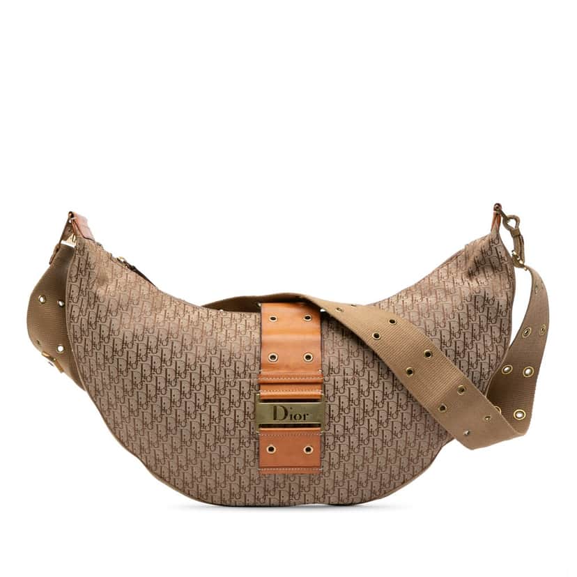 Dior Diorissimo Trotter Canvas Street Chic Hobo Brown Canvas Good condition - Front View