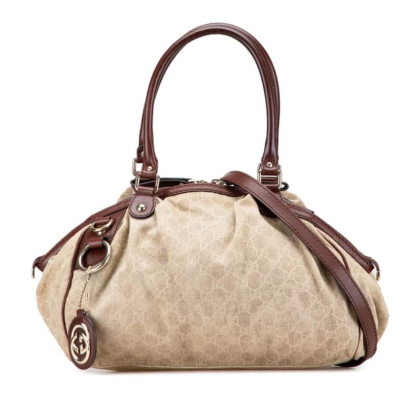 Gucci GG Canvas Sukey Satchel Brown Canvas Good condition - Front View