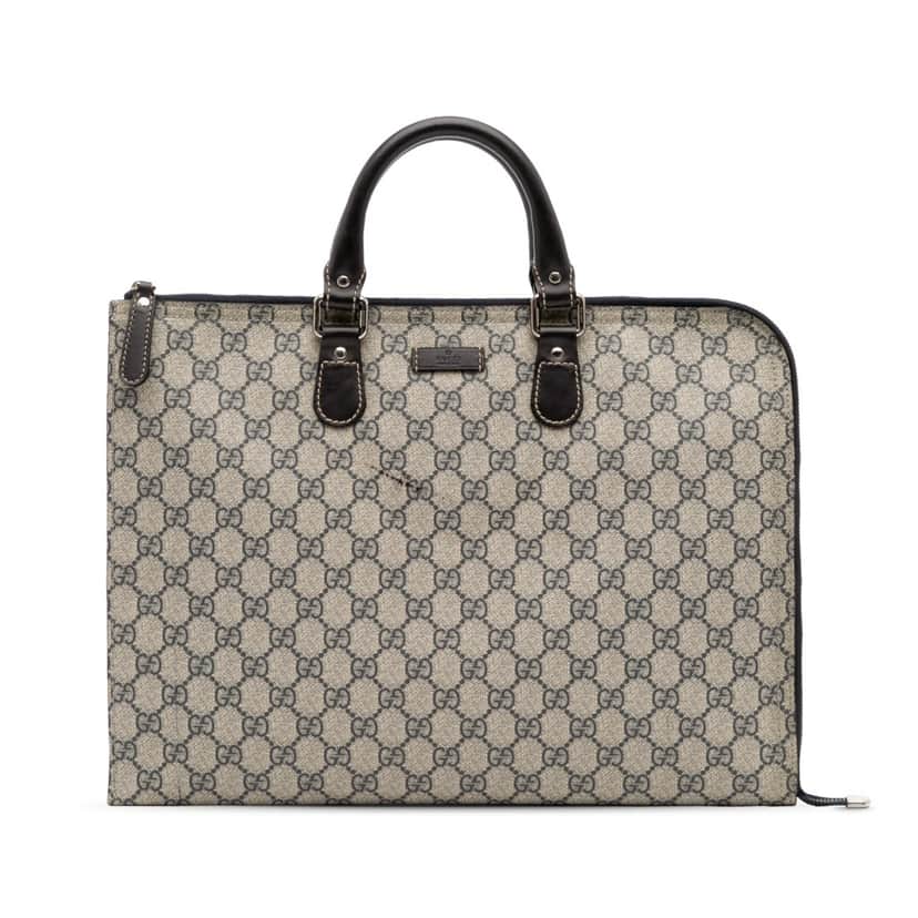 Gucci GG Supreme Laptop Case Brown Canvas Good condition - Front View