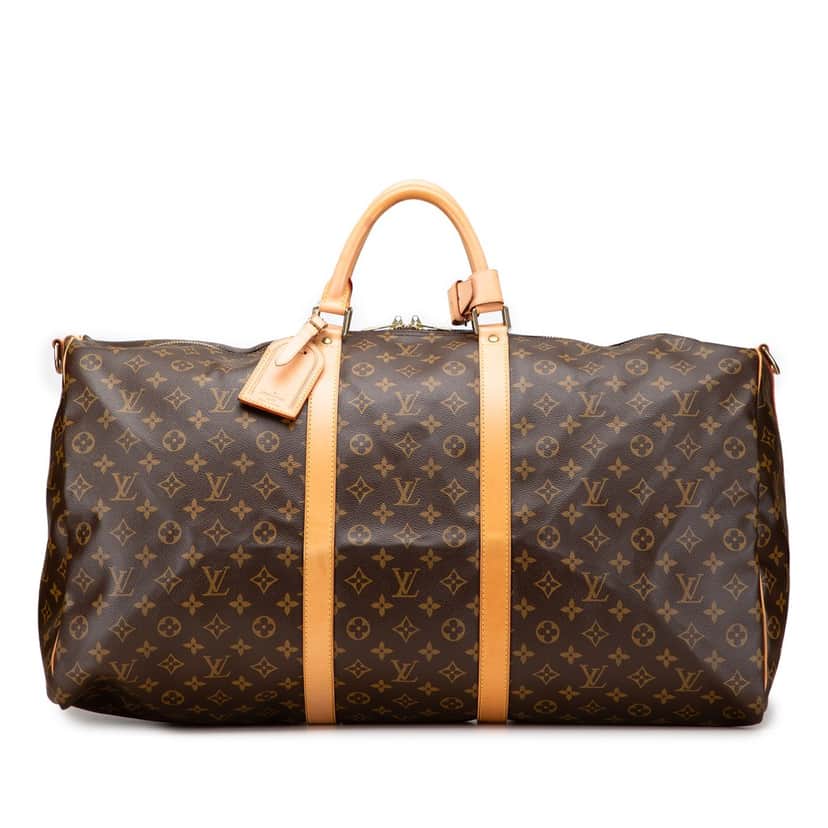 Louis Vuitton Monogram Keepall Bandouliere 60 Brown Canvas Good condition - Front View