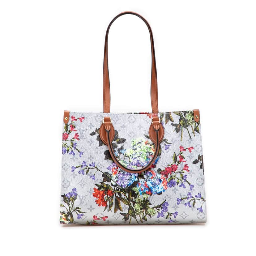 Louis Vuitton Monogram Metallic LV Garden OnTheGo MM Silver Canvas Good condition - Front View