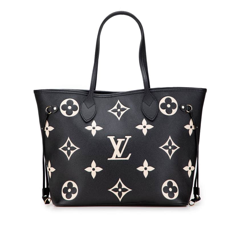Louis Vuitton Bicolor Monogram Giant Empreinte Neverfull MM Black Leather Good condition - Front View