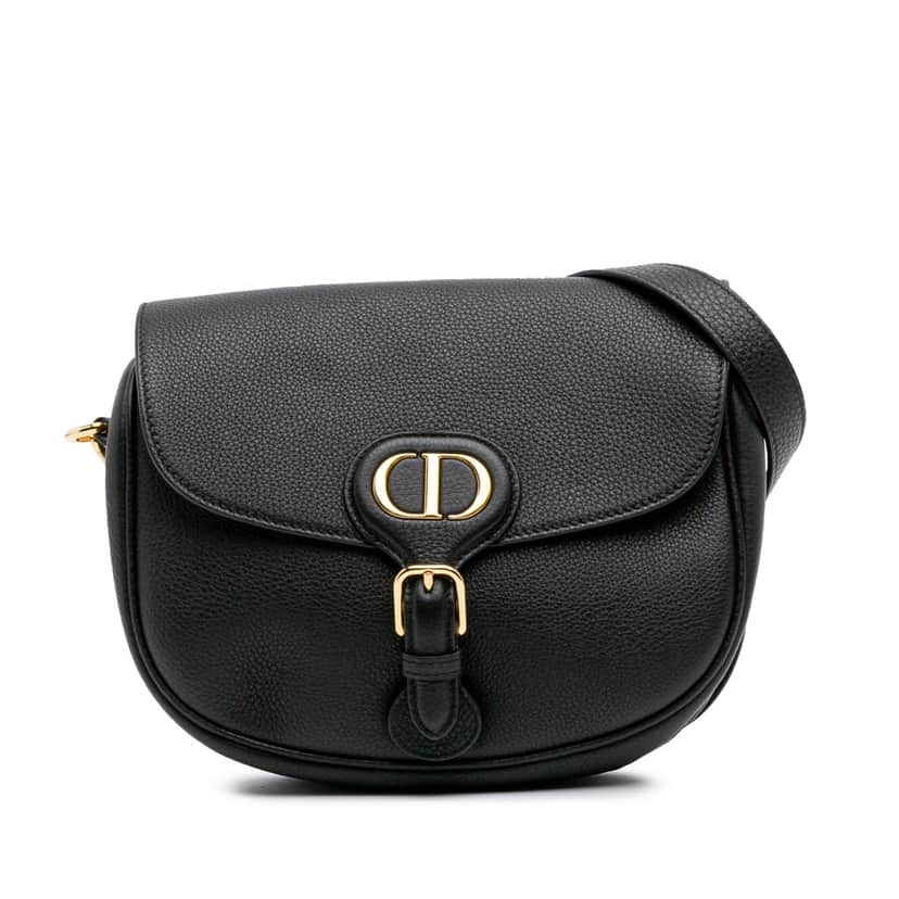 Dior Medium Grained Calfskin Bobby Crossbody Black Leather Good condition - Front View