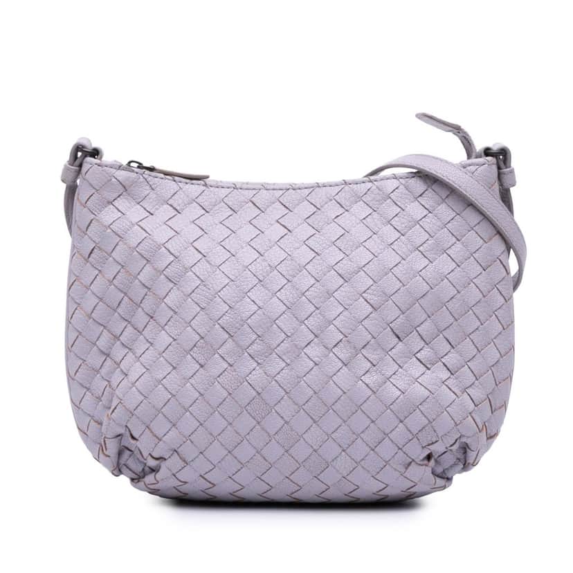 Bottega Veneta Cervo Intrecciato Crossbody Purple Leather Good condition - Front View