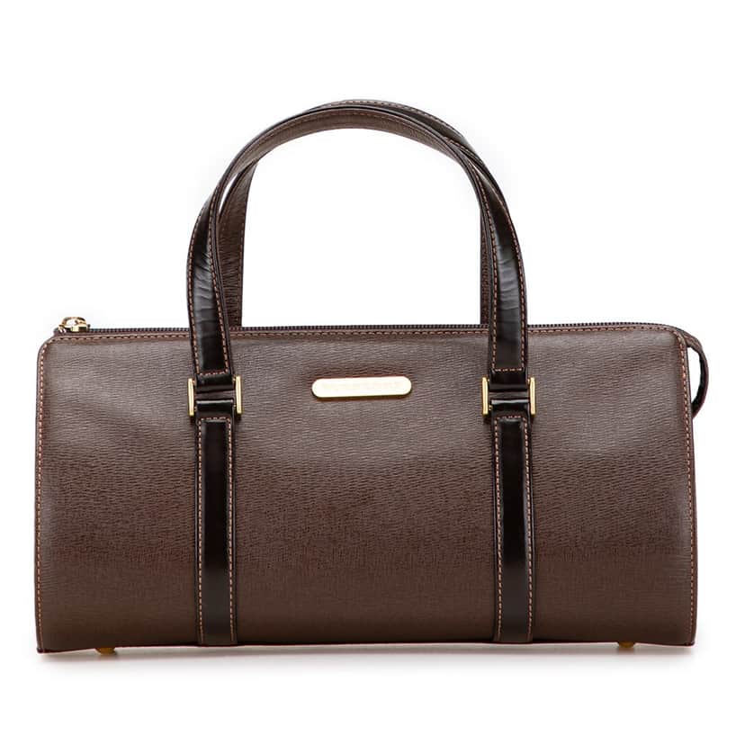 Burberry Leather Boston Bag Brown Leather Good condition - Front View