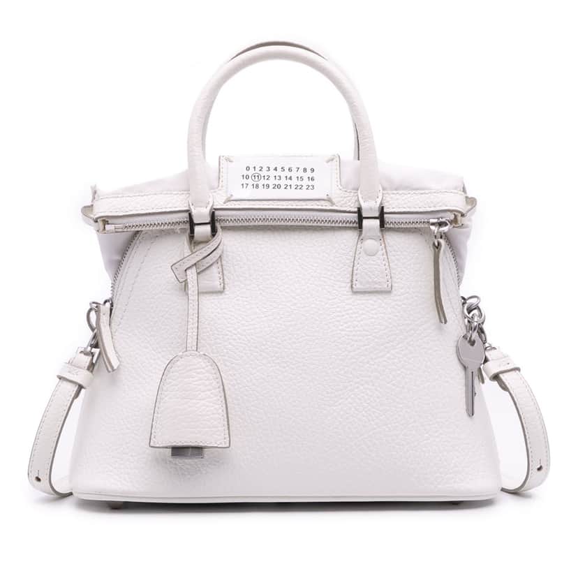 Maison Margiela Mini Grained Leather 5ac Classique Satchel White Leather Good condition - Front View