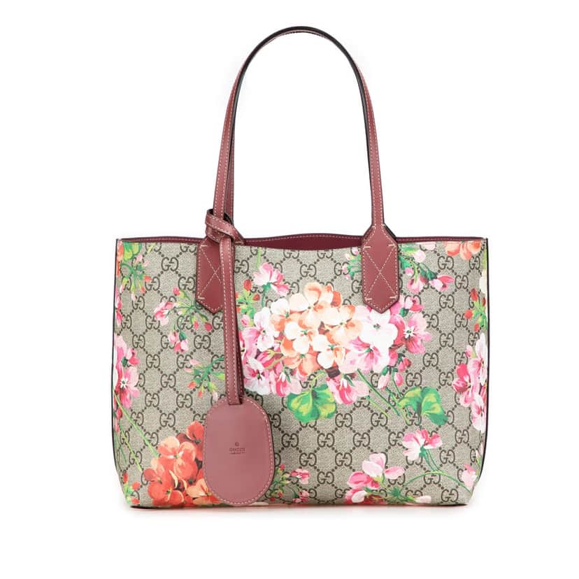 Gucci Small GG Supreme Blooms Reversible Tote Brown Canvas Good condition - Front View