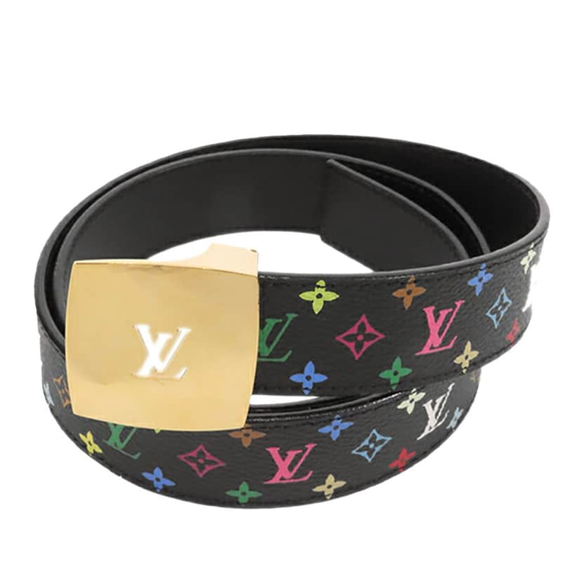 Louis Vuitton Monogram Multicolore LV Cut Reversible Belt Black Canvas Good condition - Front View
