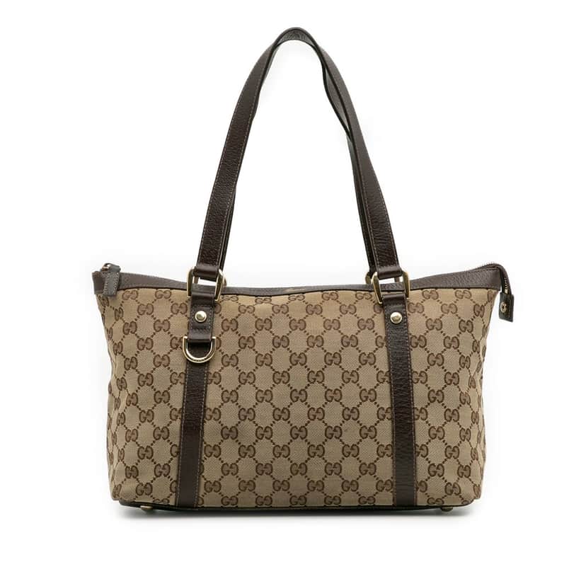 Gucci GG Canvas Abbey D Ring Tote Brown Canvas Good condition - Front View