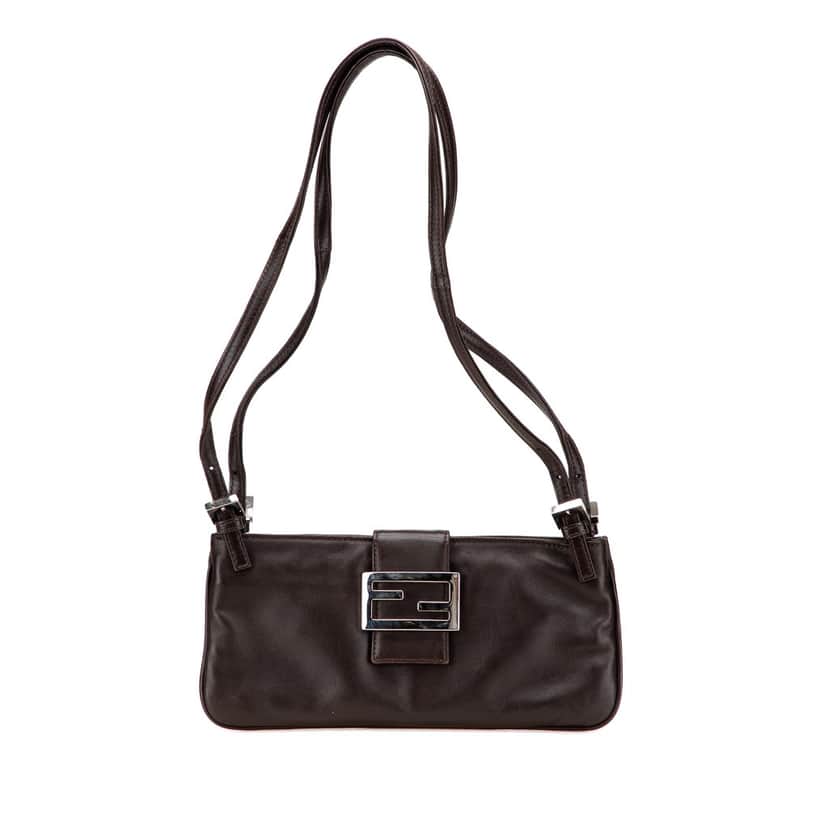 Fendi Leather FF Shoulder Bag Brown Leather Good condition - Front View
