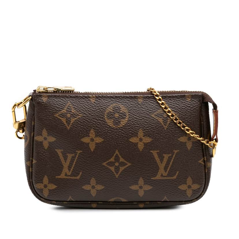 Louis Vuitton Monogram Mini Pochette Accessoires Brown Canvas Good condition - Front View