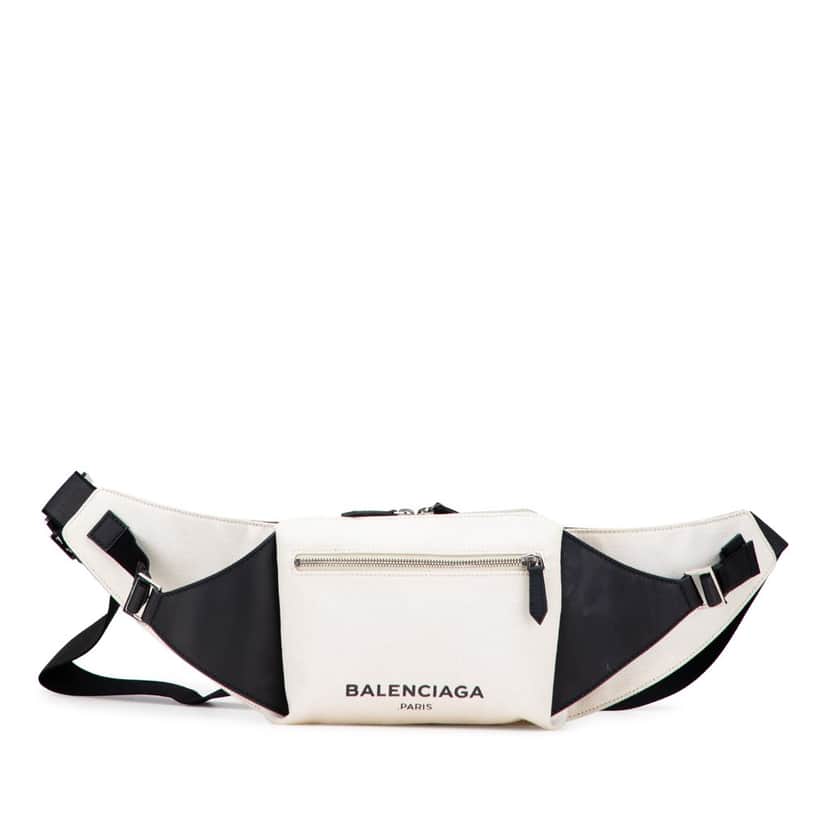 Balenciaga Canvas and Leather Neo Lift Belt Bag White Canvas Good condition - Front View