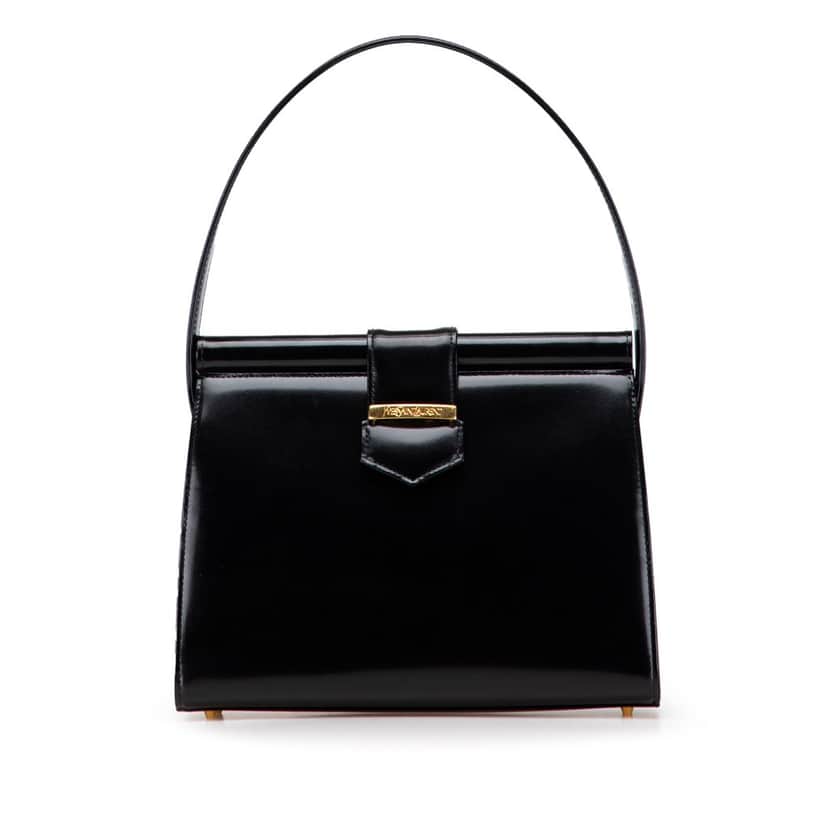Yves Saint Laurent Leather Top Handle Frame Bag Black Leather Good condition - Front View