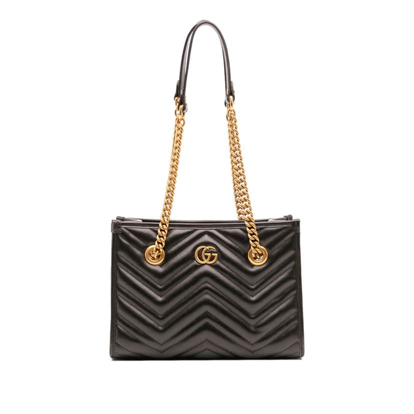 Gucci GG Marmont Matelasse Leather Tote Black Leather Good condition - Front View