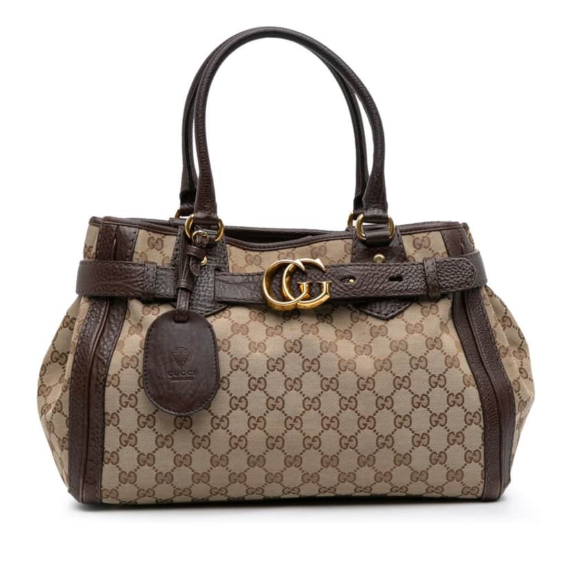 Gucci GG Canvas Running Tote Brown Canvas Fair condition - Front View