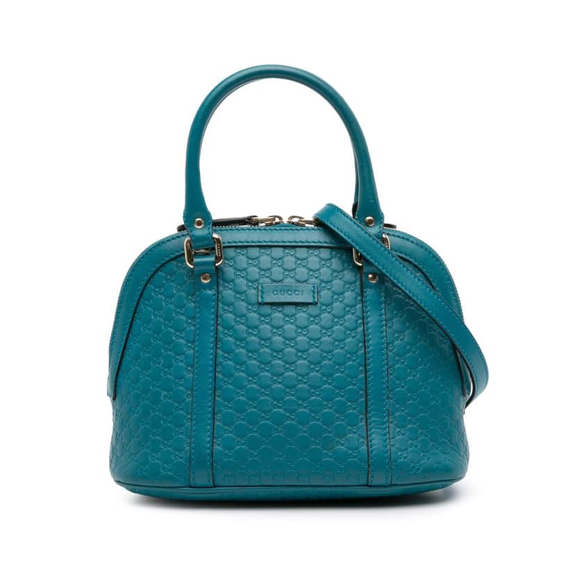 Gucci Mini Microguccissima Dome Satchel Blue Leather Good condition - Front View