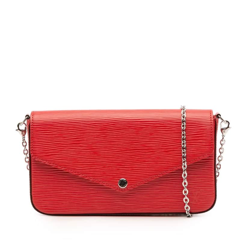 Louis Vuitton Epi Pochette Felicie Red Leather Good condition - Front View