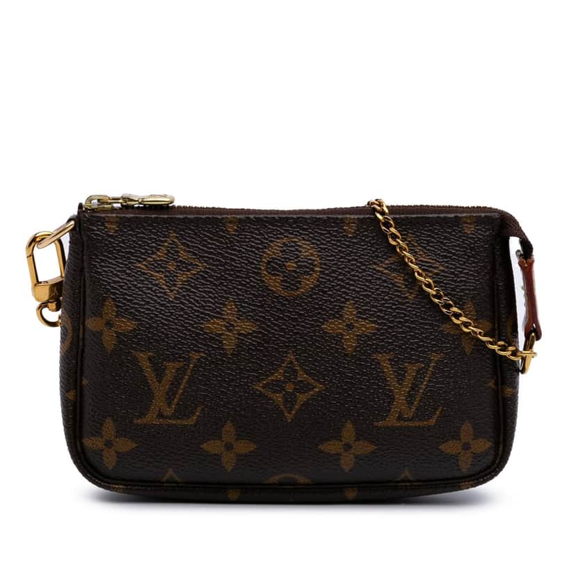 Louis Vuitton Monogram Mini Pochette Accessoires Brown Canvas Good condition - Front View