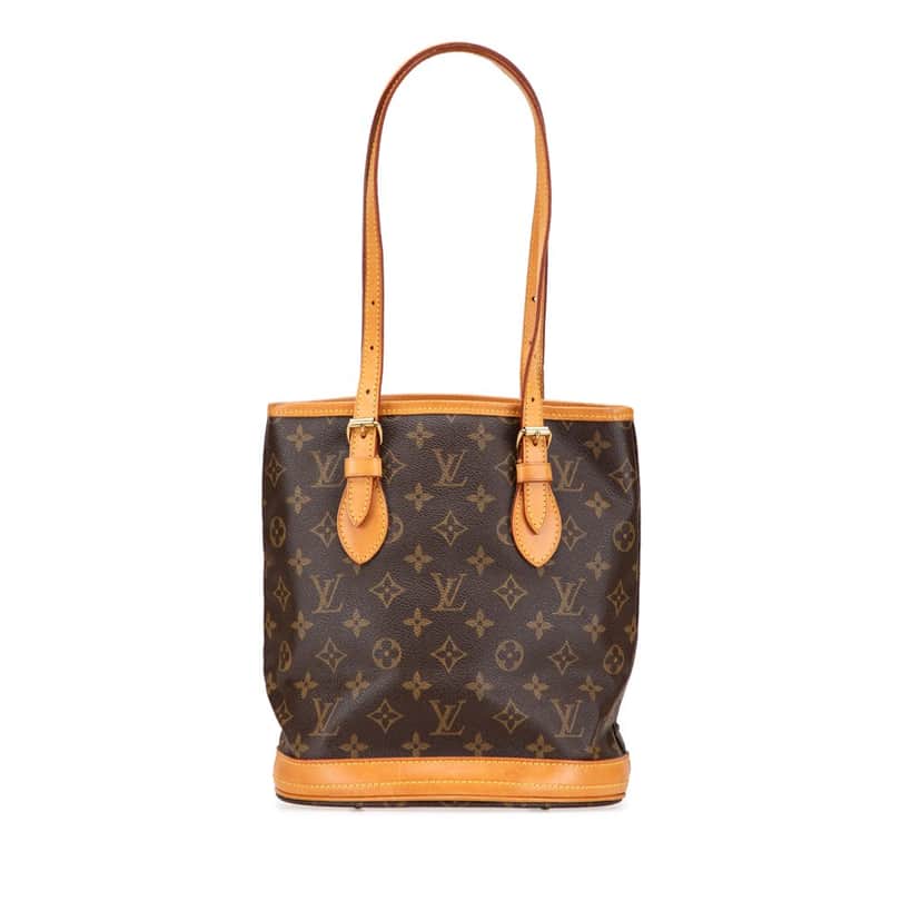 Louis Vuitton Monogram Petit Bucket Brown Canvas Good condition - Front View