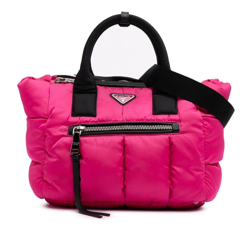 Prada Tessuto Bomber Satchel Pink Good condition - Front View