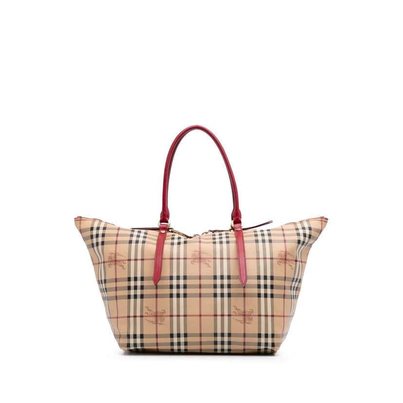 Burberry Small Haymarket Check Coated Canvas Salisbury Tote Brown Canvas Good condition - Front View