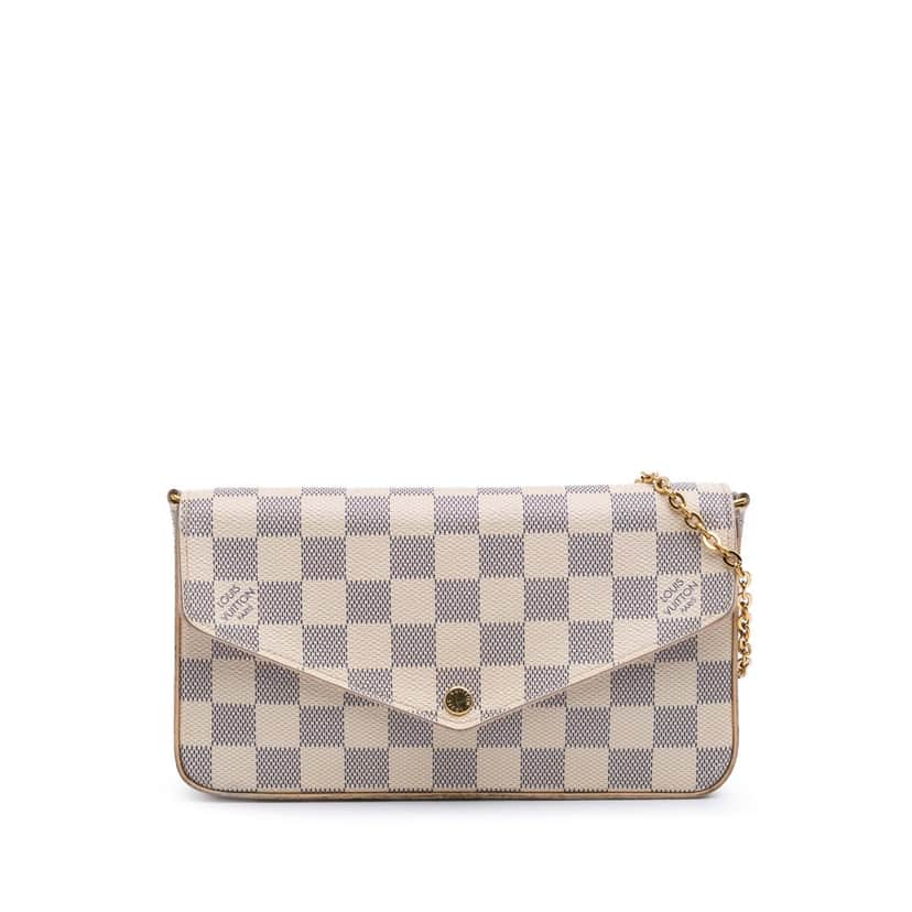 Louis Vuitton Damier Azur Pochette Felicie White Canvas Good condition - Front View