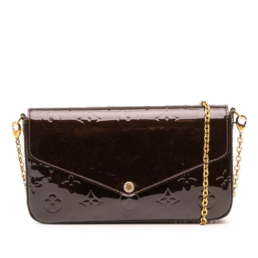 Louis Vuitton Monogram Vernis Pochette Felicie Purple Leather Good condition - Front View