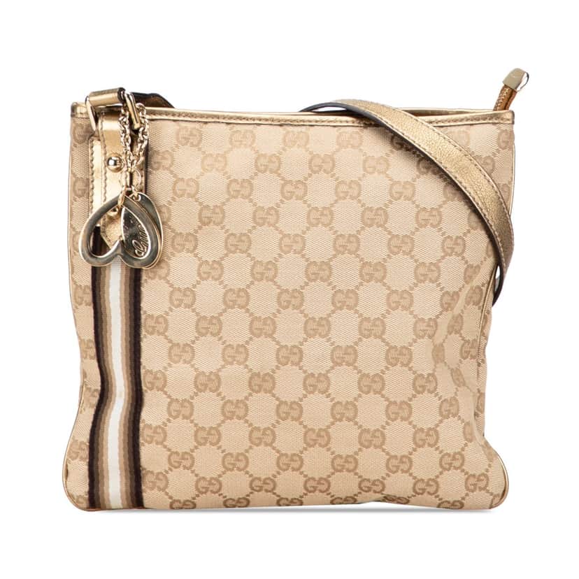 Gucci GG Canvas Jolicoeur Crossbody Brown Canvas Good condition - Front View