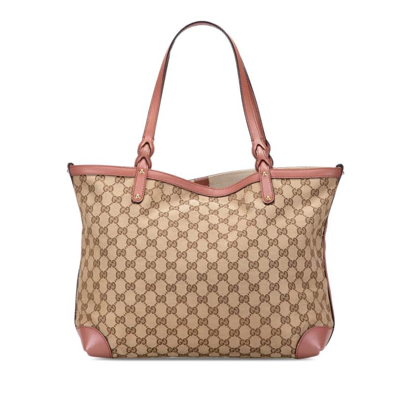 Gucci Medium GG Canvas Craft Tote Brown Canvas Good condition - Front View