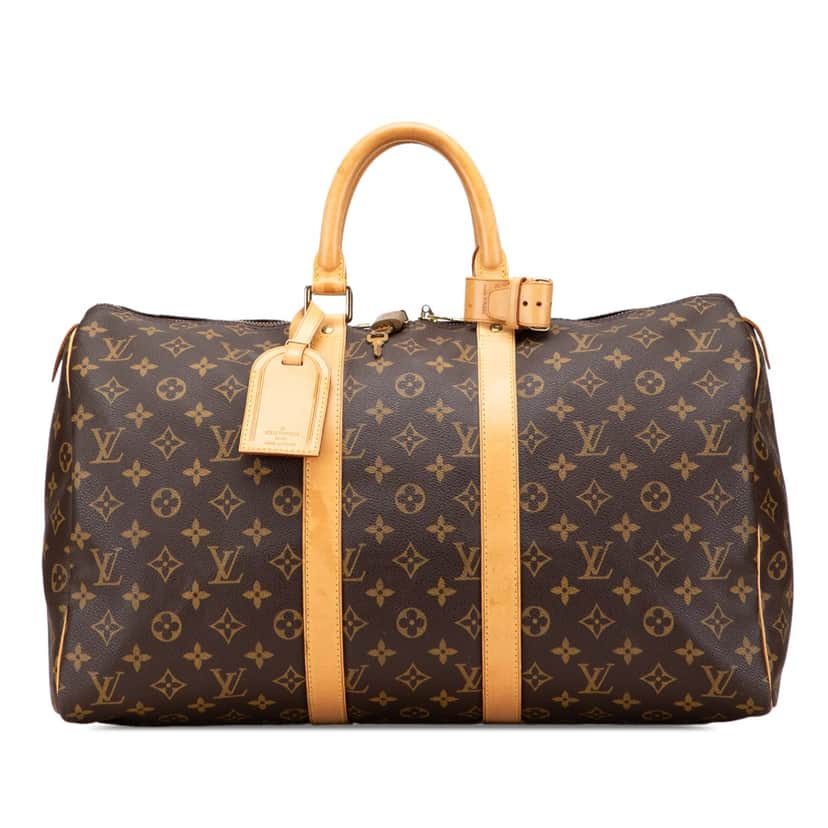 Louis Vuitton Monogram Keepall 45 Brown Canvas Fair condition - Front View