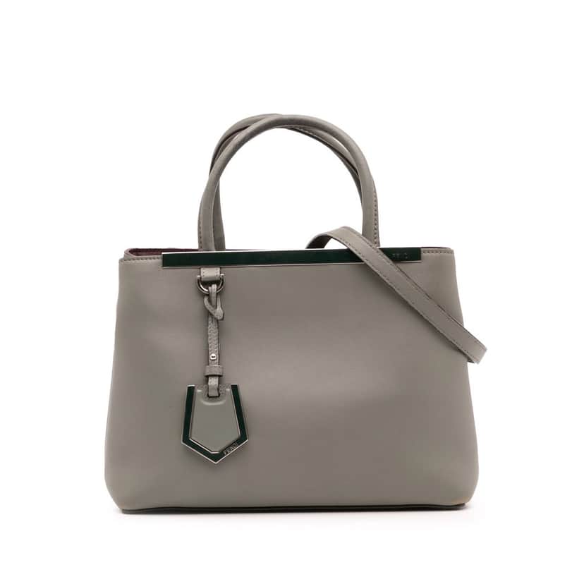 Fendi Petite Leather 2Jours Satchel Grey Leather Fair condition - Front View